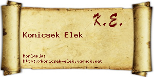 Konicsek Elek névjegykártya