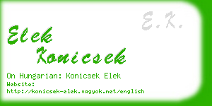 elek konicsek business card